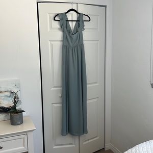 Show Me Your MuMu June Maxi Dress in Silver Sage Crisp